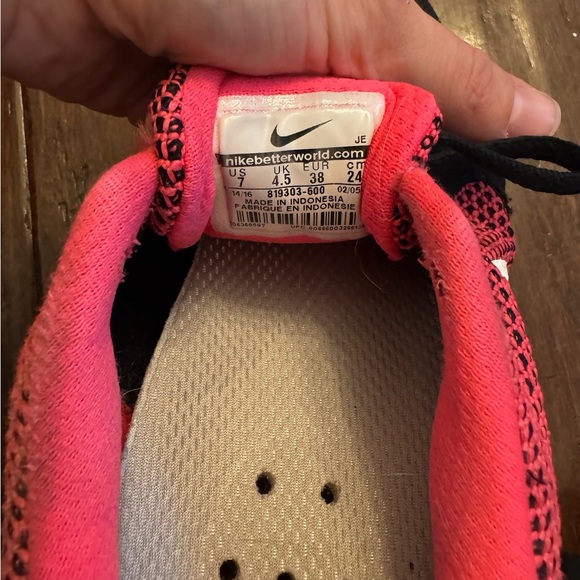 Nike Black and Pink Athletic Shoes with Mesh Upper - Picture 2 of 3
